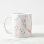 Modern Marble Glitter Monogram Rose Gold ID816 Koffiemok (Links)