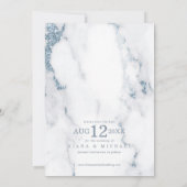 Modern Marble Glitter Wedding Dusty Blue ID816 Sav Save The Date (Achterkant)