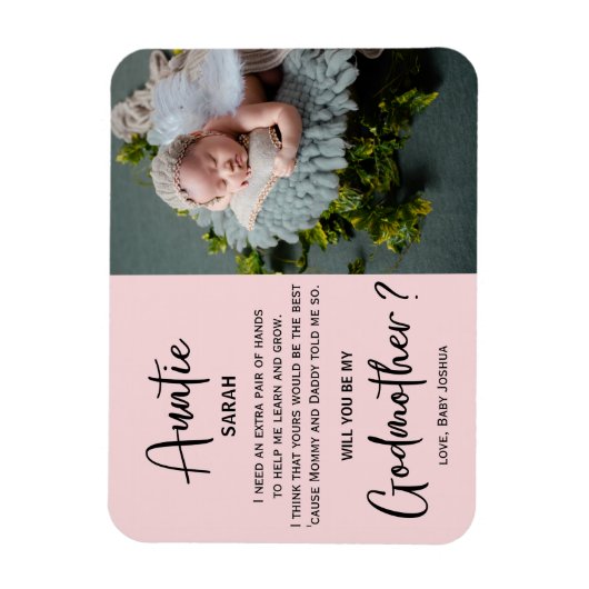 Modern Marble Godmoeder Photo Voorstel Magneet (Verticaal)