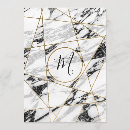 Modern Marble Gold Geometric Wedding Menu (Achterkant)