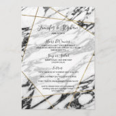 Modern Marble Gold Geometric Wedding Menu (Voorkant)