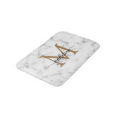 Modern Marble Gold Girly Script Monogram Badmat (Gekanteld)