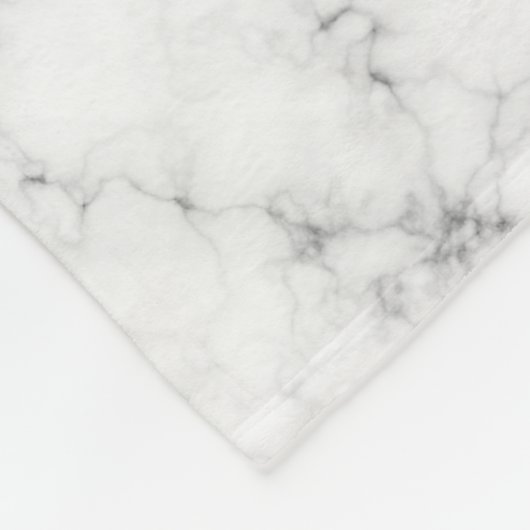 Modern Marble Gold Girly Script Monogram Fleece Deken (Hoek)