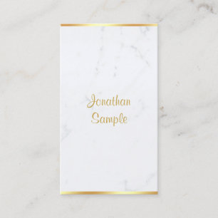 Modern Marble Gold Handgeschreven Script Sjabloon Visitekaartje