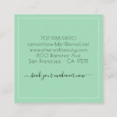 Modern Marble Hair Stylist Square Visitekaartje (Achterkant)