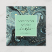 Modern Marble Hair Stylist Square Visitekaartje (Voorkant)