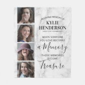 Modern Marble Herdenking Foto Memorial Fleece Deken (Voorkant)