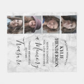 Modern Marble Herdenking Foto Memorial Fleece Deken (Voorkant (Horizontaal))