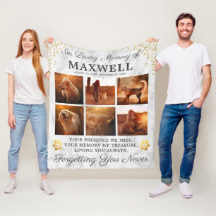 Modern Marble Herembrance Dog Fleece Deken