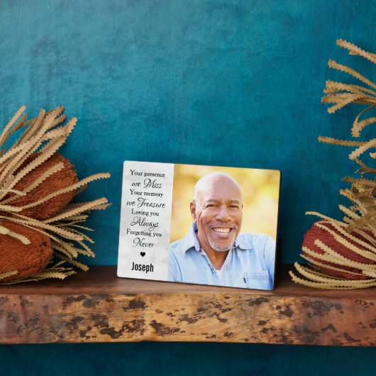 Modern Marble Herembrance Keepomwille Photo Memori Fotoplaat (Zijkant)