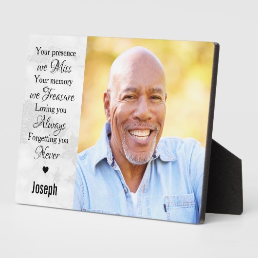 Modern Marble Herembrance Keepomwille Photo Memori Fotoplaat (Zijkant)