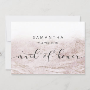 Modern Marble Mauve Maid of Honor proposal Kaart