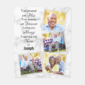 Modern Marble Memorial Herdenking Foto Collage Fleece Deken (Voorkant)