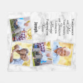 Modern Marble Memorial Herdenking Foto Collage Fleece Deken (Voorkant (Horizontaal))