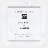 Modern Marble Monochrome Minimal Classy Vierkante Sticker (Voorkant)