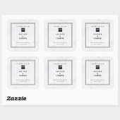 Modern Marble Monochrome Minimal Classy Vierkante Sticker (Vel)