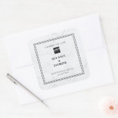 Modern Marble Monochrome Minimal Classy Vierkante Sticker (Envelop)