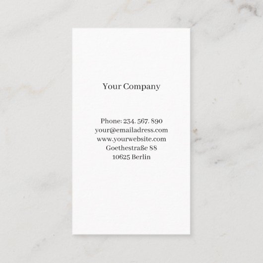 Modern Marble Monogram Business Card Visitekaartje (Achterkant)