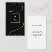 Modern Marble Monogram Business Card Visitekaartje (Voorkant / Achterkant)