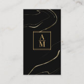 Modern Marble Monogram Business Card Visitekaartje (Voorkant)