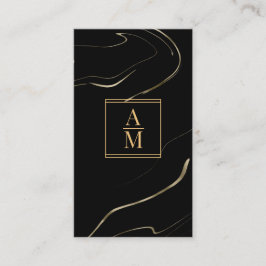 Modern Marble Monogram Business Card Visitekaartje