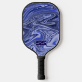 Modern Marble Monogram Pickleball Paddle (Voorkant)