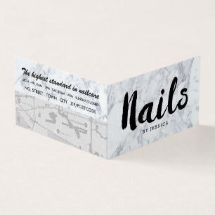Modern Marble, Nail Technicien, Nail Salon Loyalty Visitekaartje