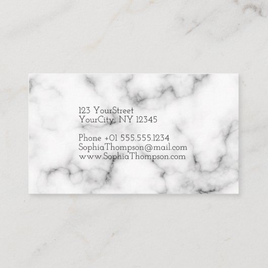 Modern Marble Paint Stroke Glitter - Visitekaartje (Achterkant)