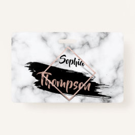 Modern Marble Paint Stroke Name - Badge