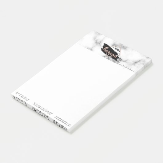 Modern Marble Paint Stroke Name - Post-it® notes (Schuin)