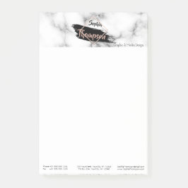 Modern Marble Paint Stroke Name - Post-it® notes