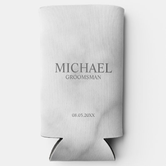 Modern Marble Personalized Groomsman Seltzer Blikjeskoeler (Voorkant)