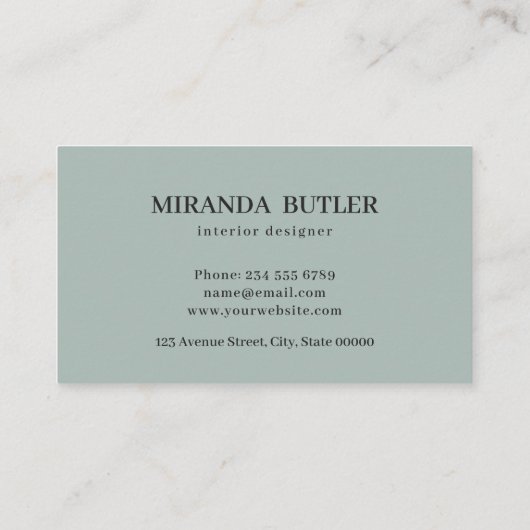 Modern Marble Personalized Personal Golden Lijst B Visitekaartje (Achterkant)