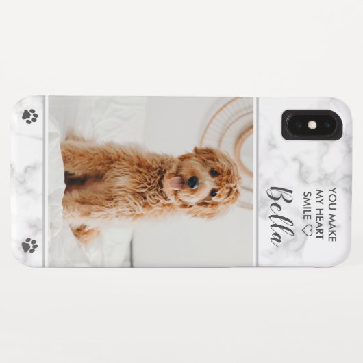Modern Marble Pet Foto Case-Mate iPhone Case (Achterkant (horizontaal))