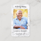 Modern Marble Photo Funeral Memorial Prayer Kaart Contactkaartje (Voorkant)