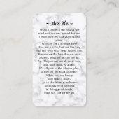 Modern Marble Photo Funeral Memorial Prayer Kaart Contactkaartje (Achterkant)