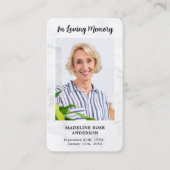 Modern Marble Photo Sympathie Memorial Prayer Kaar Contactkaartje (Voorkant)