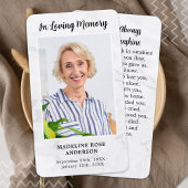 Modern Marble Photo Sympathie Memorial Prayer Kaar Contactkaartje