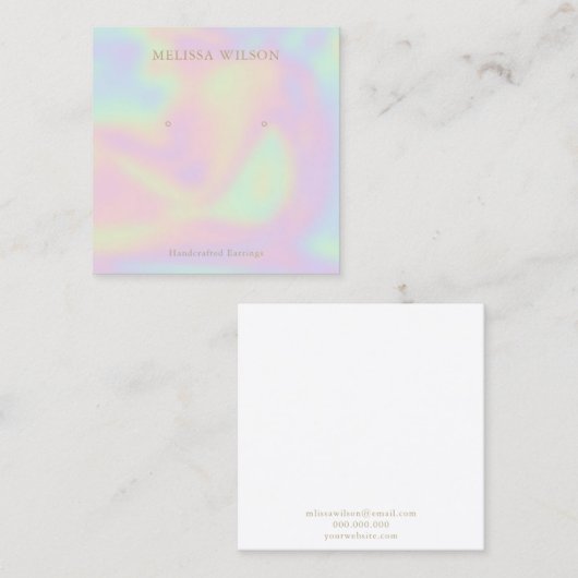 Modern marble rainbow script lampshade vierkante visitekaartje (Voorkant / Achterkant)