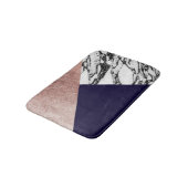Modern Marble Roos Gold en Navy Blue Tricut Geo Badmat (Gekanteld)