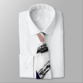 Modern Marble Roos Gold en Navy Blue Tricut Geo Stropdas (Gebonden)