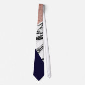 Modern Marble Roos Gold en Navy Blue Tricut Geo Stropdas (Voorkant)