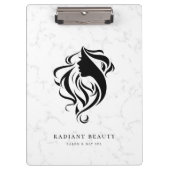 Modern Marble Salon Silhouette Logo Klembord (Voorkant)