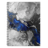 Modern Marble Stone Blue Black Grey Design Notitieboek (Voorkant)
