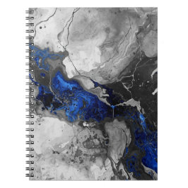 Modern Marble Stone Blue Black Grey Design Notitieboek