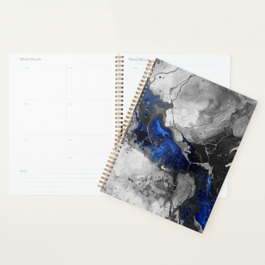 Modern Marble Stone Blue Black Grey Design Planner (Display)