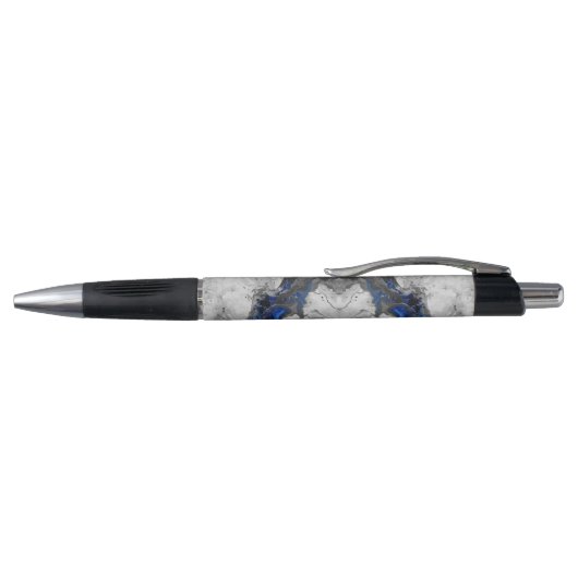 Modern Marble Stone Blue Black Grey Pen (Bovenkant)