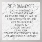 Modern Marble Ten Geboden Sign Poster (Voorkant)