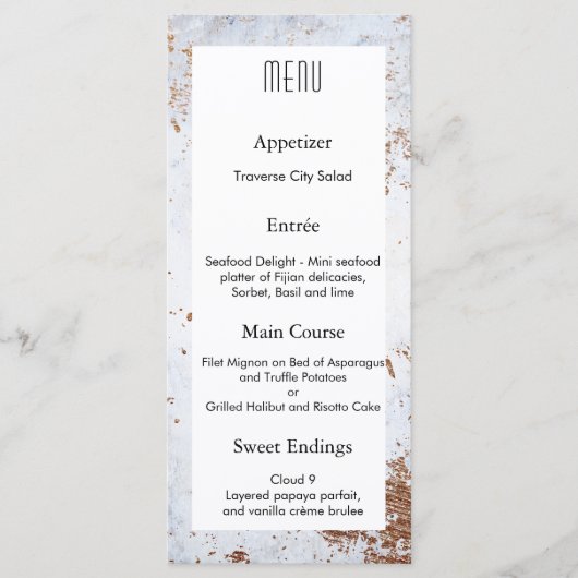 Modern Marble Texture Wedding Design MENU (Voorkant)
