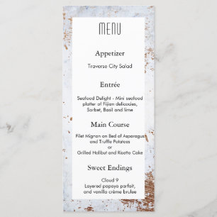 Modern Marble Texture Wedding Design MENU